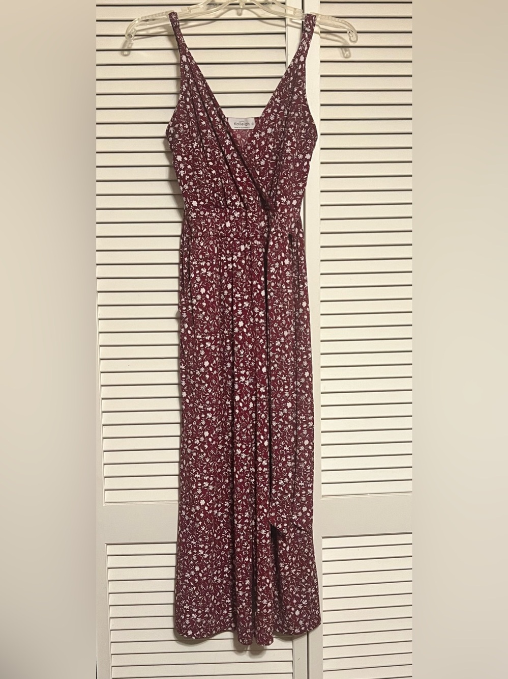Kaileigh Burgundy Floral Wrap Jumpsuit